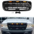 2004-2011 Ford Ranger Raptor Style Grill Front Bumper Matte Black Grille W/ LED Light-3