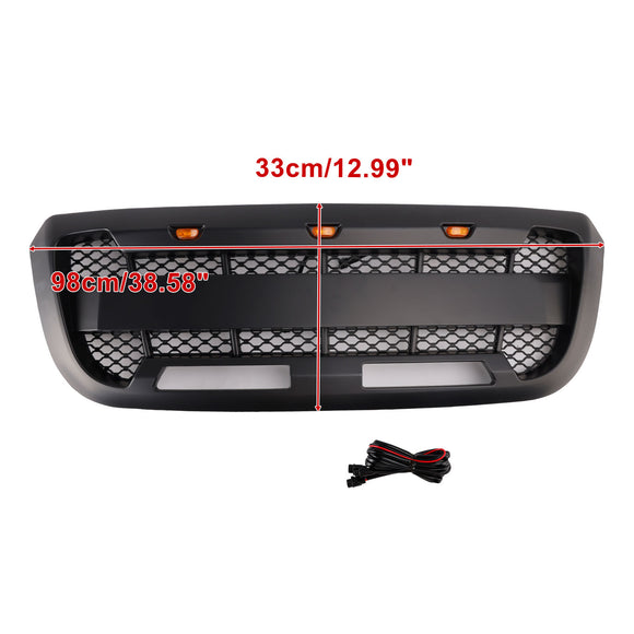 Pour Ford Ranger 2004-2011 calandre noire pare-chocs central avant Raptor Grill + lumière LED