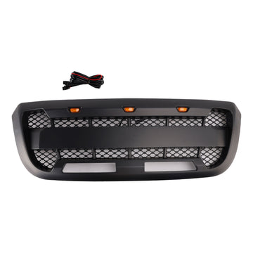 For Ford Ranger 2004-2011 Black Grille Front Center Bumper Grill + LED Light