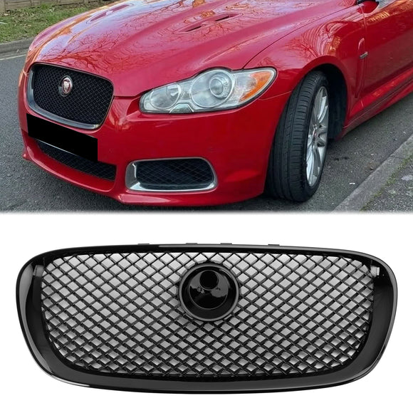 2008-2011 Jaguar XF XF-R -tyylinen säleikkö, kiiltävä musta etupuskurin vaihtosäleikkö