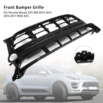 2014-2017 Porsche Macan GTS -säleikkö etupuskurin vaihtoverkko, musta säleikkö ACC-reiällä 95B-807-683-AL 95B807683AL - 0