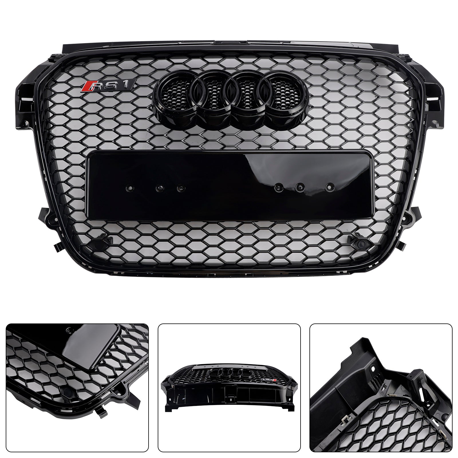 Audi A1 / S1 2010 2012 2013 2014 RS Honeycomb Grille Front Grille Air Intake Radiator Black Hex Mesh Grill