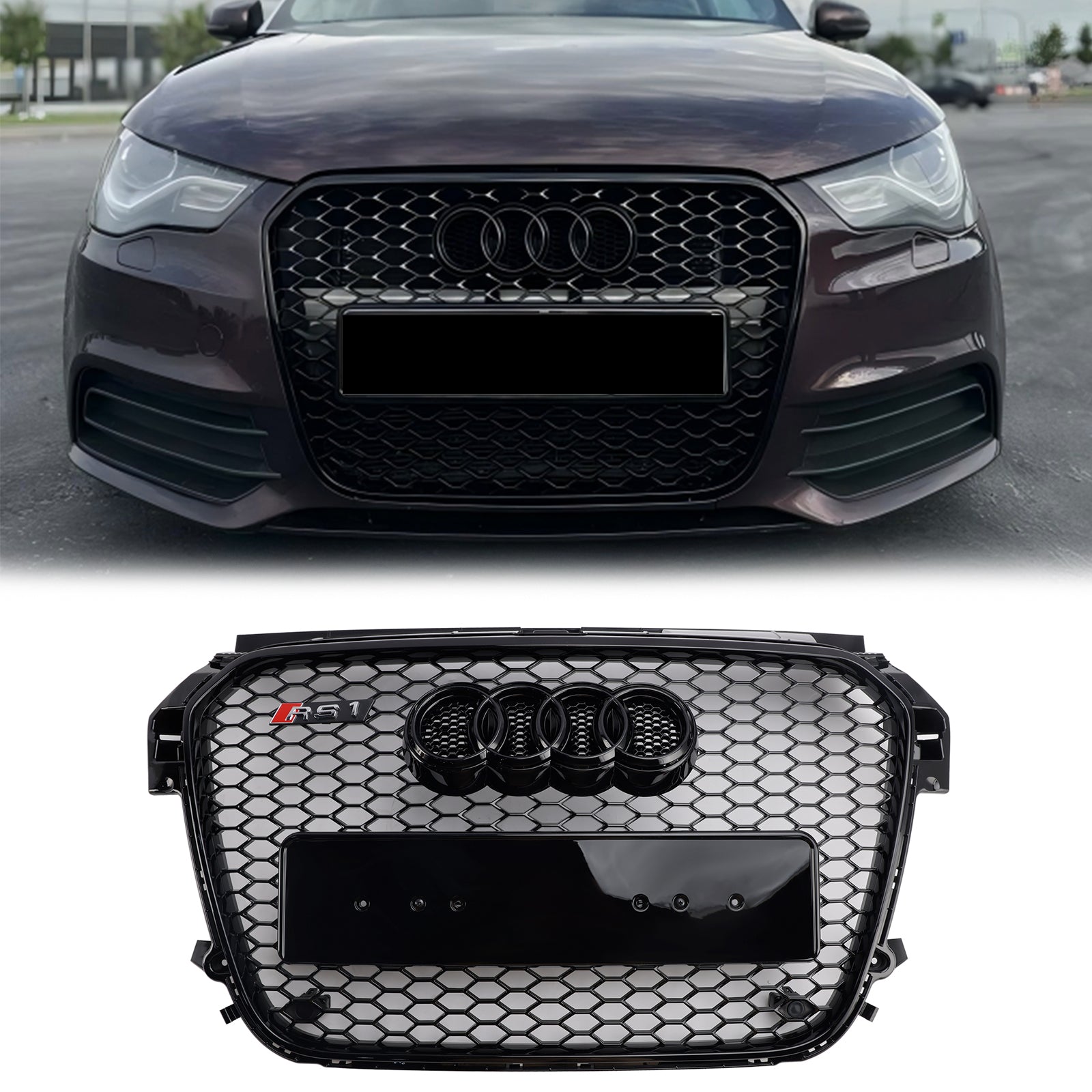 Audi A1 / S1 2010 2012 2013 2014 RS Honeycomb Grille Front Grille Air Intake Radiator Black Hex Mesh Grill