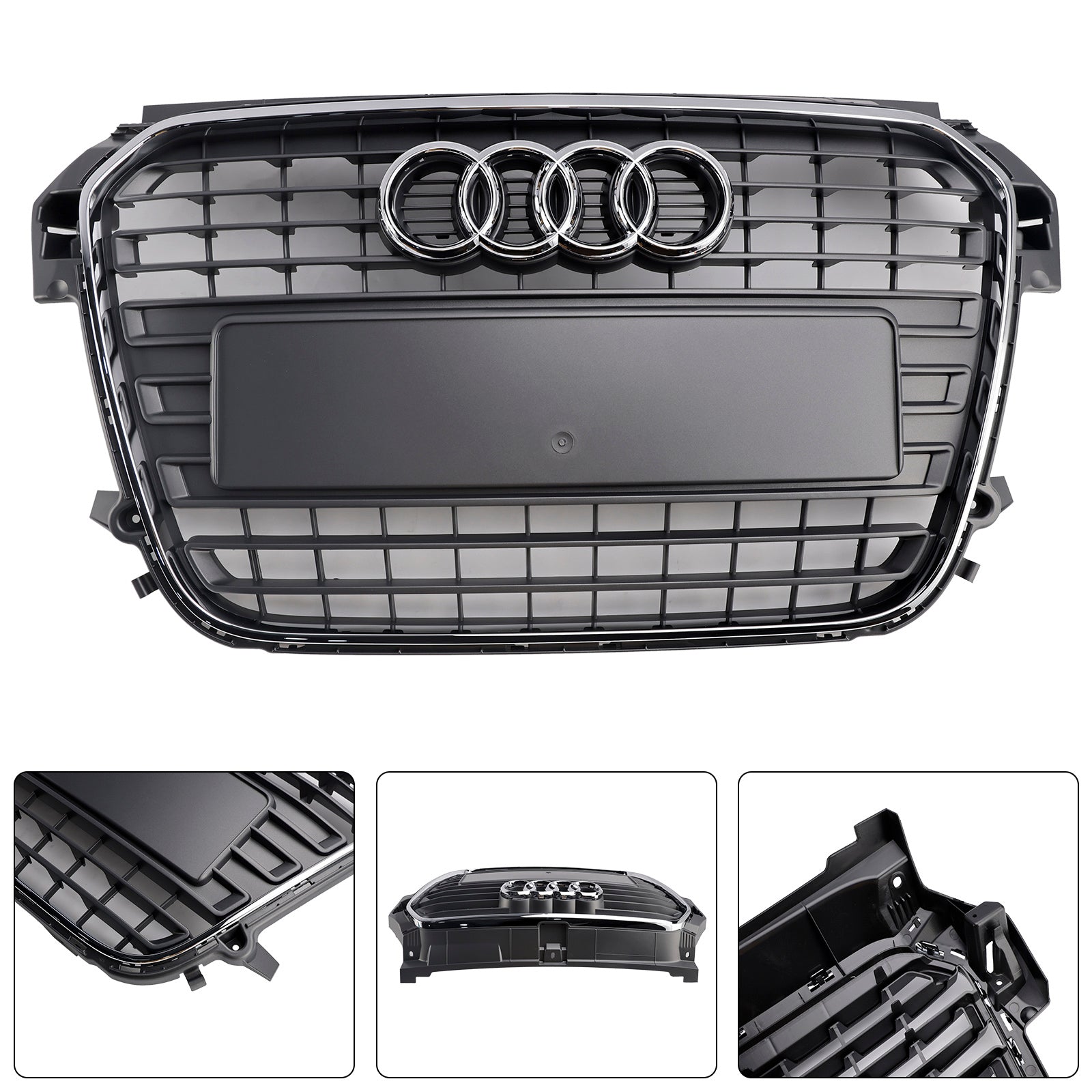 Audi A1 / S1 / A1 S-Line 2010-2014 Grille de pare-chocs avant de remplacement Grille à lamelles en maille chromée