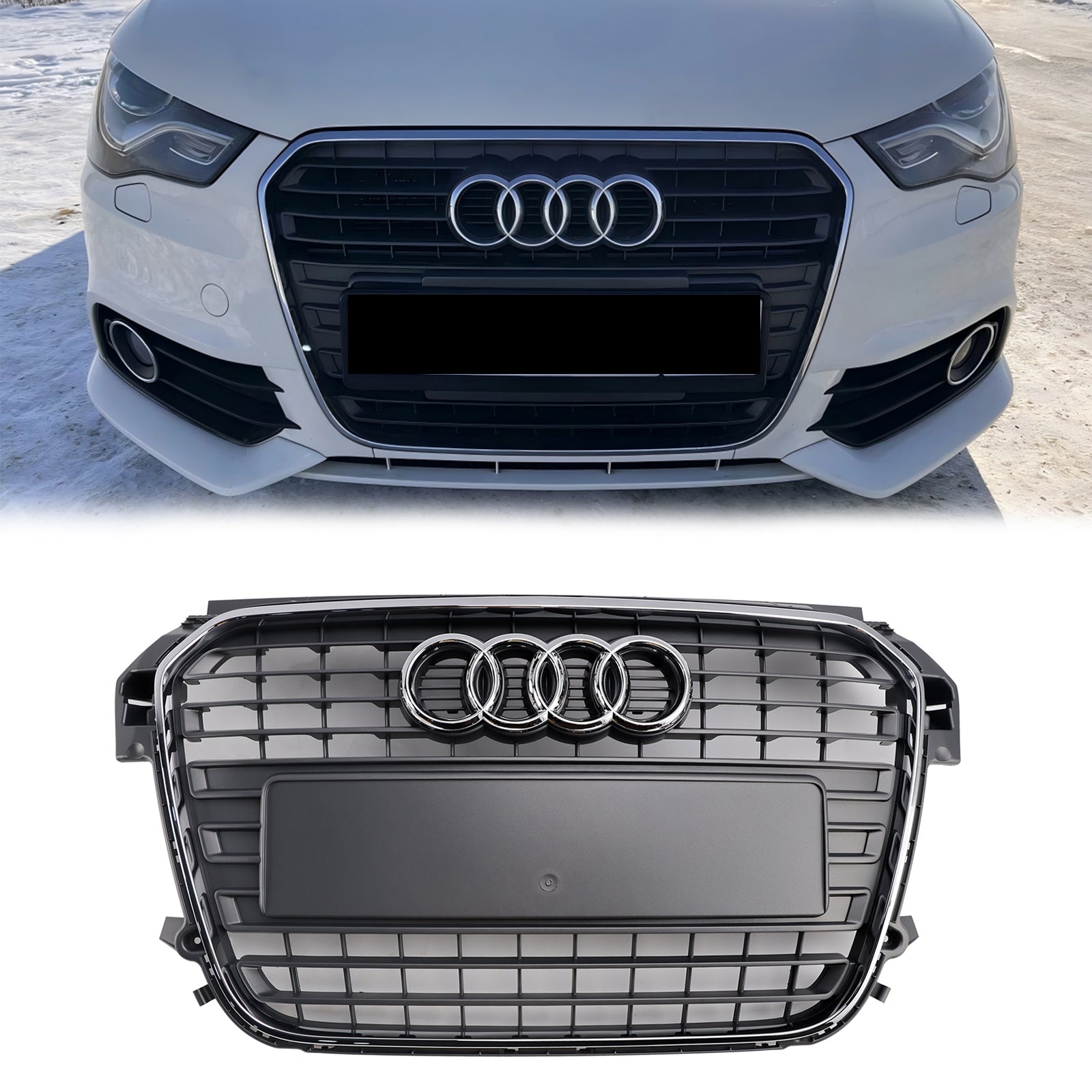 Audi A1 / S1 / A1 S-Line 2010-2014 Grille de pare-chocs avant de remplacement Grille à lamelles en maille chromée