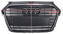 Audi A1/A1 Sline/S1 8X 2014 2015 2016 2017 2018 2019 Rejilla delantera tipo panal/listones Radiador de entrada de aire Parrilla RS negra con anillos Audi-15