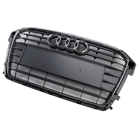 2014-2019 Audi A1/A1 Sline/S1 Calandre avant Pare-chocs avant Grille à lattes chromées avec emblème en anneau