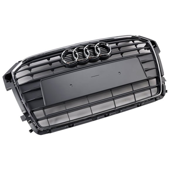 2014-2019 Audi A1/A1 Sline/S1 Calandre avant Pare-chocs avant Grille à lattes chromées avec emblème en anneau