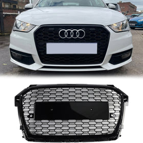 Audi A1/S1 8X 2014-2019 Przedni grill o strukturze plastra miodu Czarna górna siatka zderzaka Kratka chłodnicy w stylu RS
