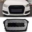 Audi A1 / S1 8X 2014-2019 Honeycomb Front Grill Black Upper Bumper Mesh RS Style Radiator Grille-4
