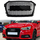 Audi A1 / S1 8X 2014-2019 Honeycomb Front Grill Black Upper Bumper Mesh RS Style Radiator Grille-3