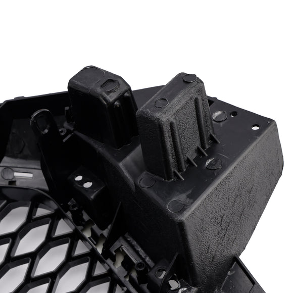 Parrilla estilo Audi Q3 RSQ3 2011-2014, parachoques delantero negro brillante, rejilla de malla de panal con emblema de anillo