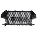 2011-2014 Audi Q3 RSQ3-stijl grille Glanzend zwarte voorbumper Honingraatgrille met ringembleem-8