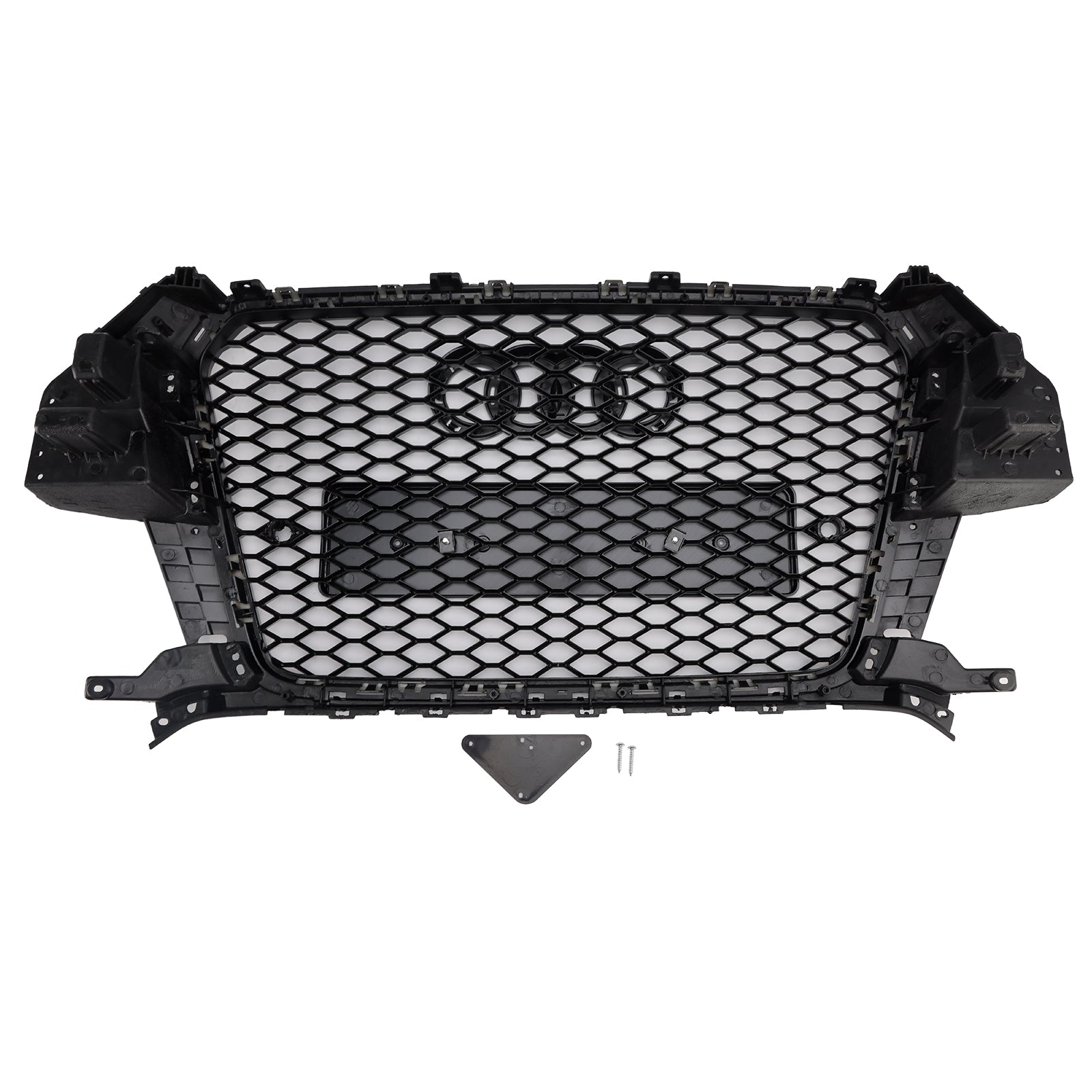 Rejilla de malla de panal delantera estilo RSQ3 compatible con Audi Q3 2011-2015 negro brillante