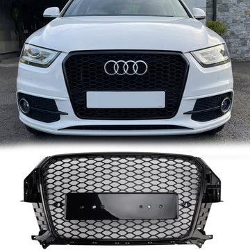 2011-2014 Audi Q3 RSQ3-stijl grille Glanzend zwarte voorbumper Honingraatrooster
