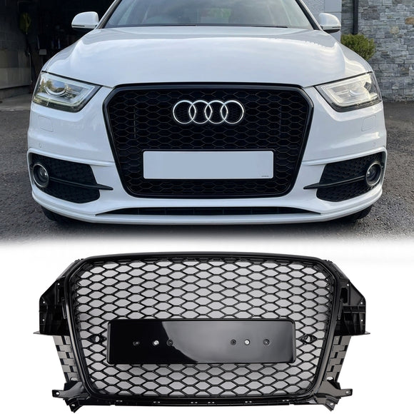 2011-2014 Audi Q3 RSQ3 Style calandre noir brillant pare-chocs avant calandre en nid d'abeille