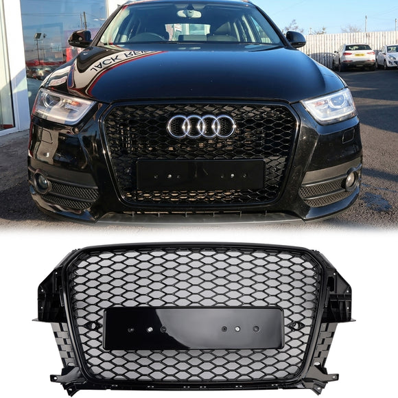 2011-2014 Audi Q3 RSQ3 Style calandre noir brillant pare-chocs avant calandre en nid d'abeille