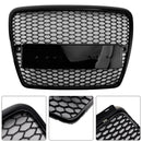 2004-2011 Audi A6 C6 Honeycomb Grill Front Bumper RS Style Black Replacement Grille-5