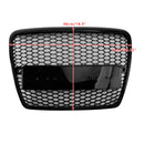 2004-2011 Audi A6 C6 Honeycomb Grill Front Bumper RS Style Black Replacement Grille-2