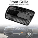 2004-2008 Audi A6 C6 Honeycomb Grill Front Bumper RS Style Black Grille With Ring Emblem-4