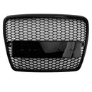 2004-2011 Audi A6 C6 Honeycomb Grill Front Bumper RS Style Black Replacement Grille-1