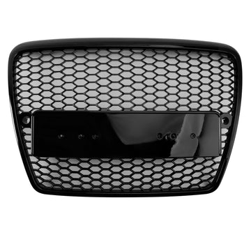 2004-2011 Audi A6 C6 Honeycomb Grill Front Bumper RS Style Black Replacement Grille