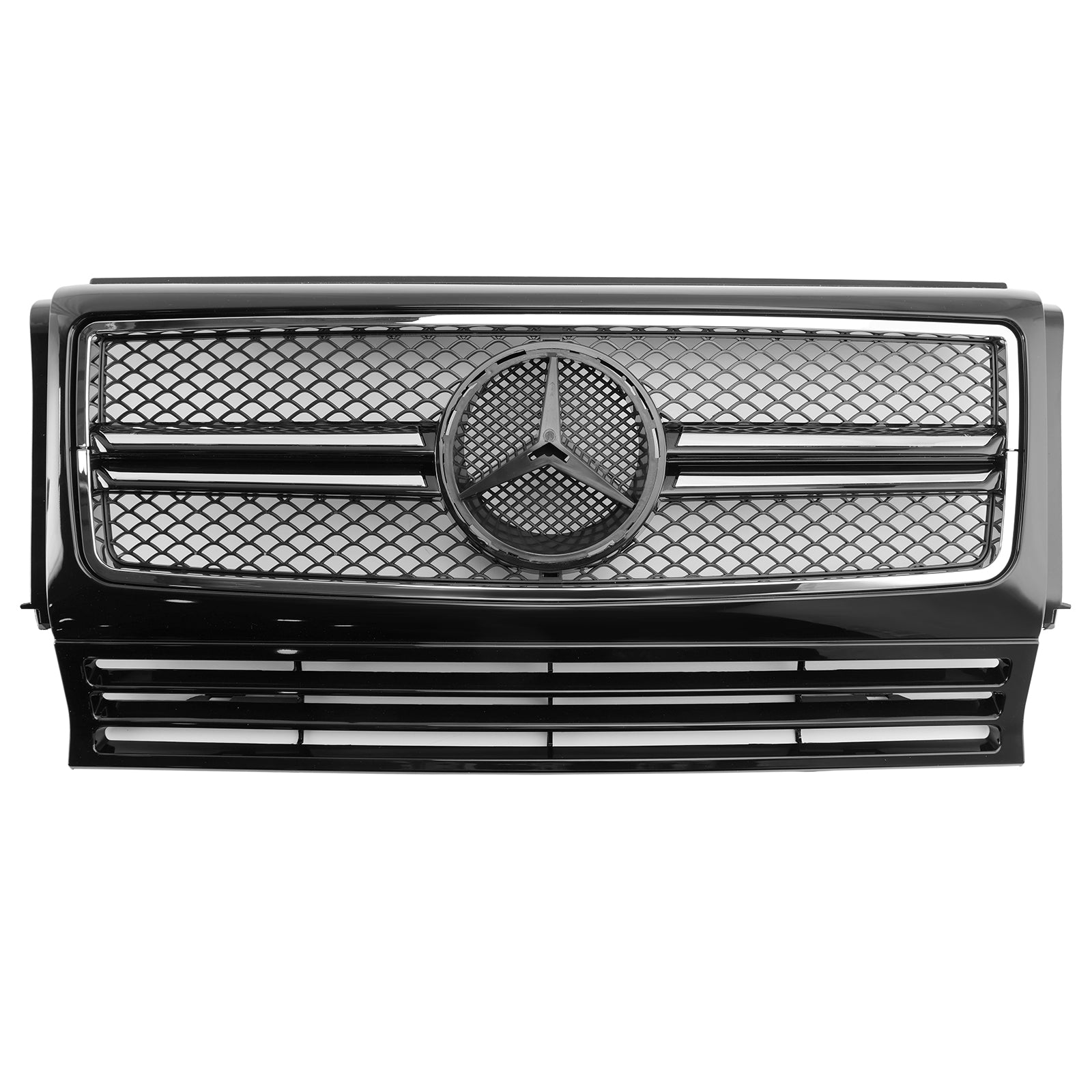 Parrilla delantera cromada negra con estrella para Mercedes Benz Clase G W463 1990-2018