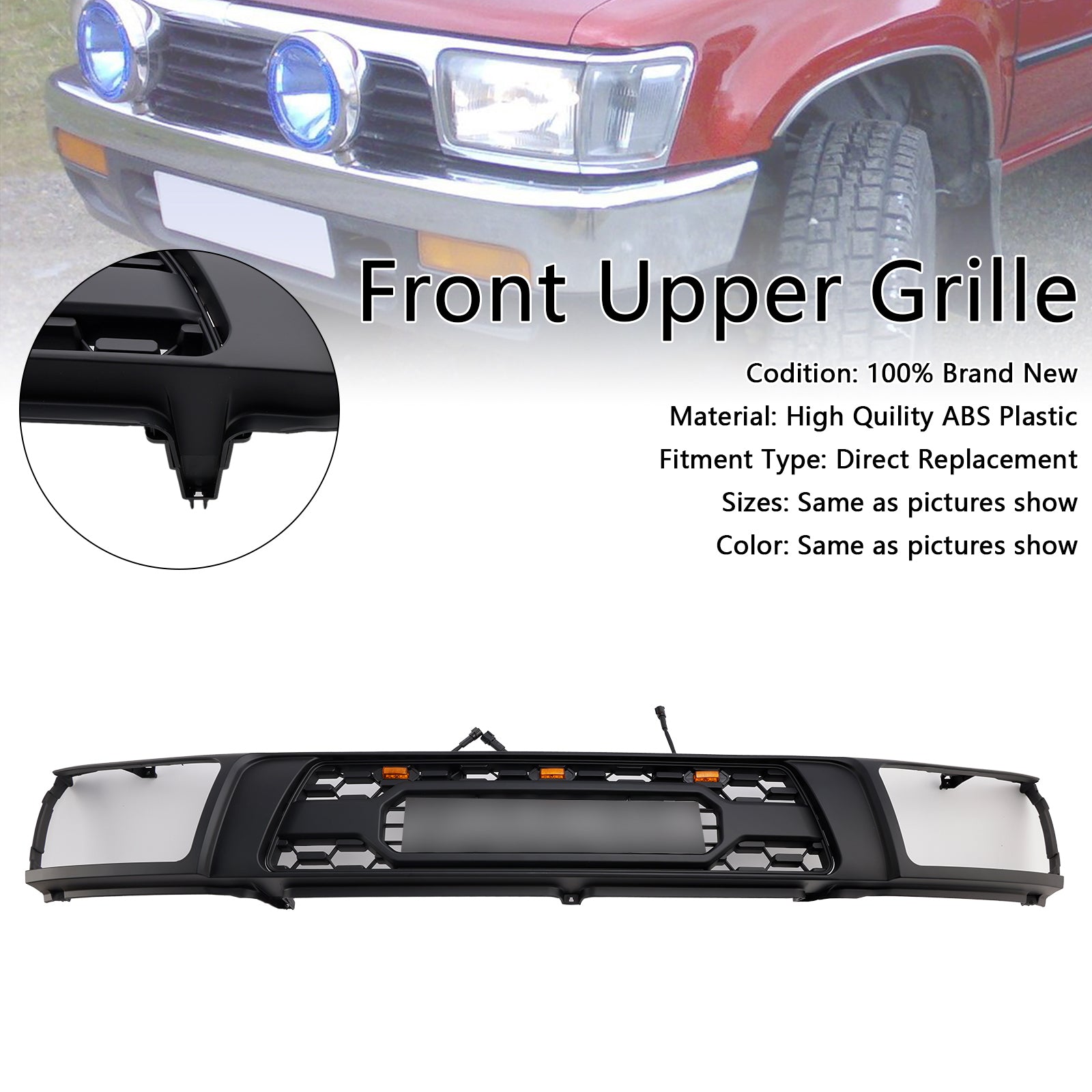 Toyota 4Runner 1992-1995 TRD Pro Black Grill Lufteinlass Kühler vorderer Stoßstange Kühlergrill
