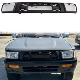 1992-1995 Toyota 4Runner Front Grill TRD PRO Style Replacement Black Upper Bumper Grille With TOYOTA Letter With Letter & LED