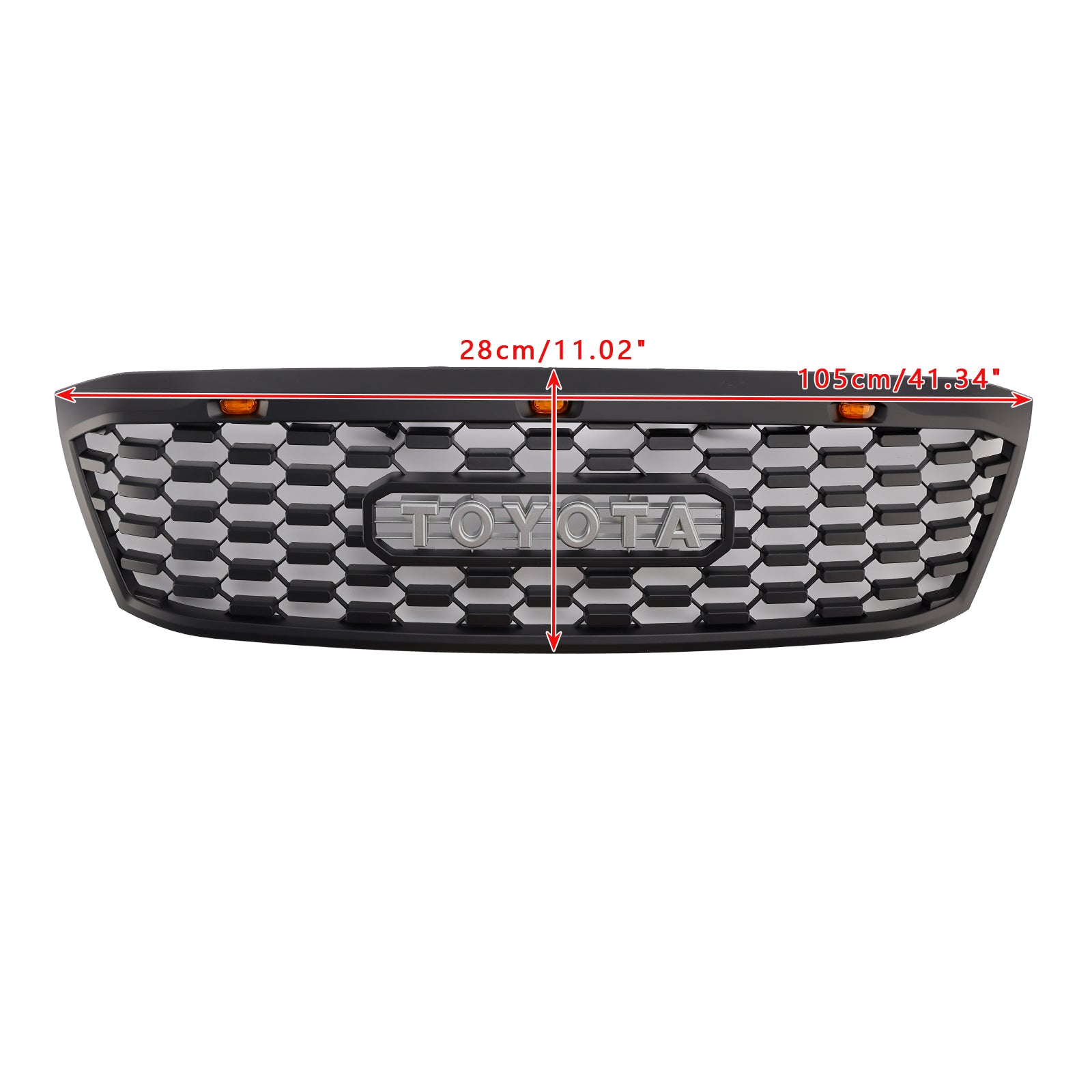 Grille de pare-chocs avant noire pour Toyota Hilux N70 2005-2011 avec LED