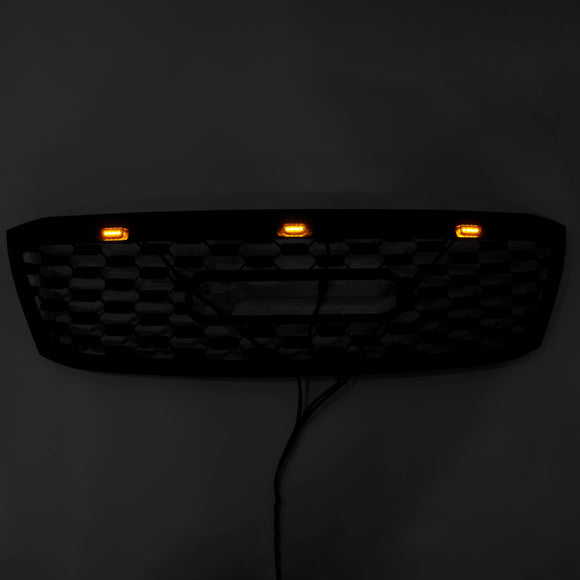 2005-2011 Toyota Hilux N70 grade dianteira favo de mel preto fosco grade do para-choque dianteiro com LED + letra