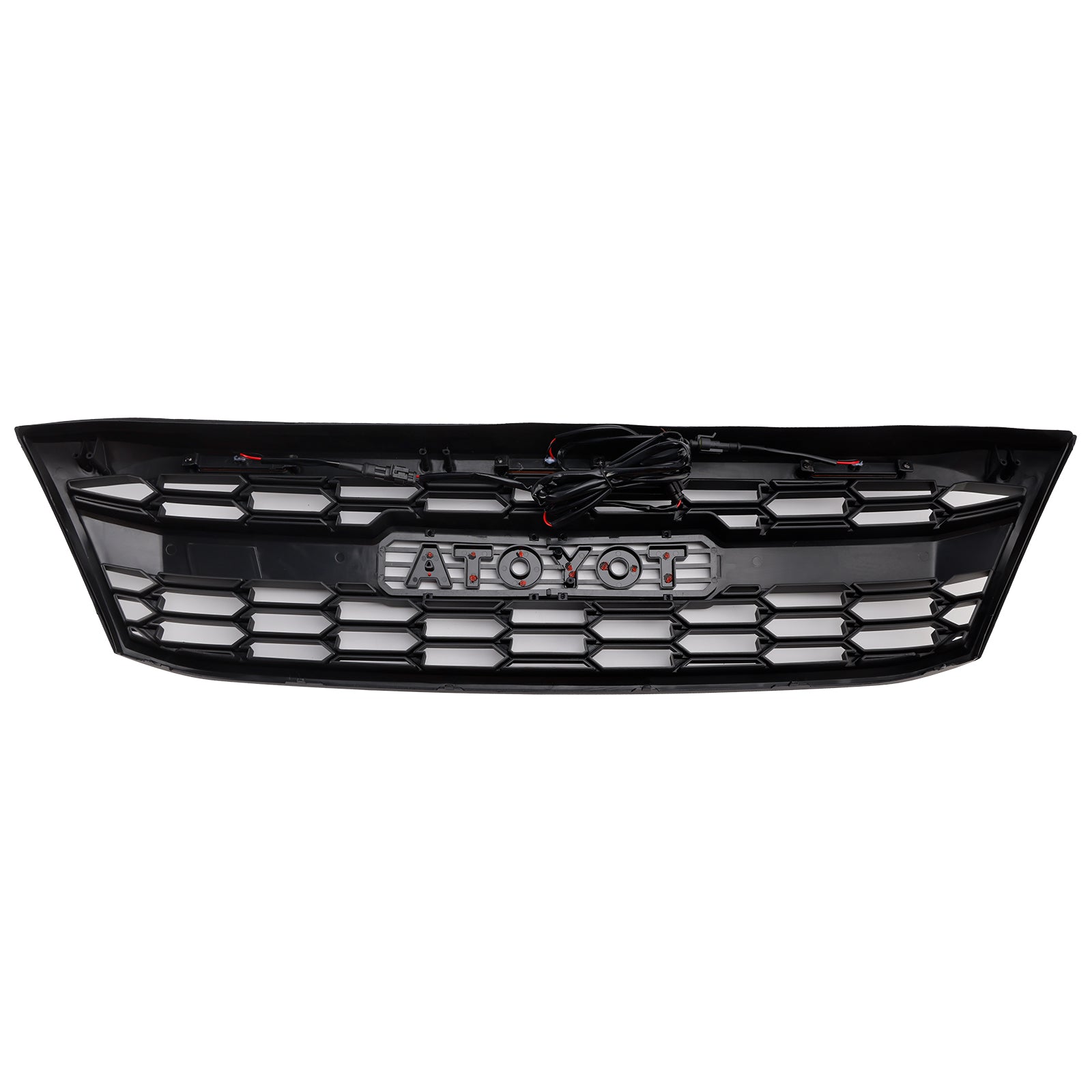 Toyota Hilux 2005-2011 N70 GR Style Grill Front Bumper Matte Black Replacement Grille W/ LED + Red Letter