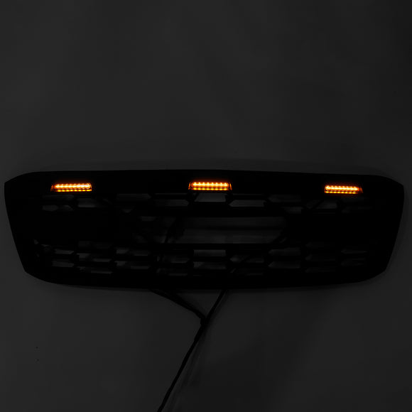Toyota Hilux 2005-2011 N70 GR Style Grill Parachoques delantero Rejilla de repuesto negra mate con LED + letra roja
