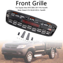 Toyota Hilux 2005-2011 N70 GR Style Grill Parachoques delantero Rejilla de repuesto negra mate con LED + letra roja-2