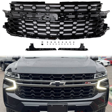 2021-2024 Chevrolet Tahoe/Suburban Z71-stijl voorgrille voorbovenbumper zwart vervangend rooster - 0