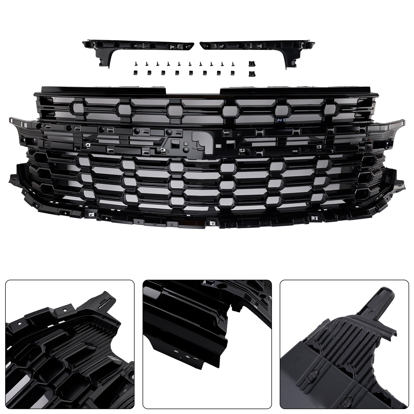 Front Grill For Chevrolet Tahoe / Suburban 2021-2024 Z71-Look Black Air Intake Radiator Bumper Grille