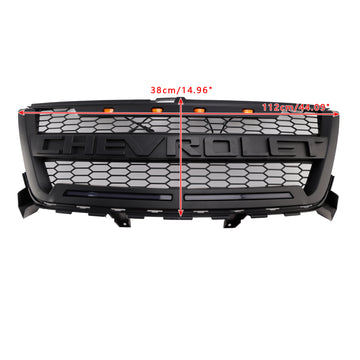 2016-2020 Chevrolet Colorado Calandre noire mate pare-chocs supérieur calandre en nid d'abeille avec lumière LED - 0