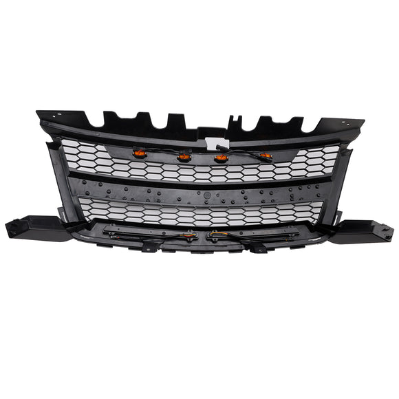 2016–2020 Chevrolet Colorado, mattschwarzer Frontgrill, obere Stoßstange, Wabengitter mit LED-Licht
