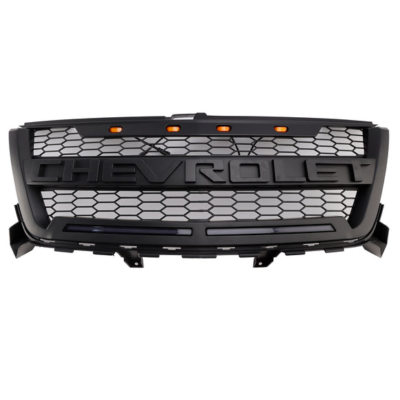 2016–2020 Chevrolet Colorado, mattschwarzer Frontgrill, obere Stoßstange, Wabengitter mit LED-Licht