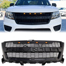 2016-2020 Chevrolet Colorado Parrilla delantera negra mate Parachoques superior Parrilla tipo panal con luz LED-4
