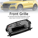 Audi Q3/SQ3 2016-2018 RSQ3-stijl honingraatgrill voorbumper vervangende zwarte grille met ring Embelm-4