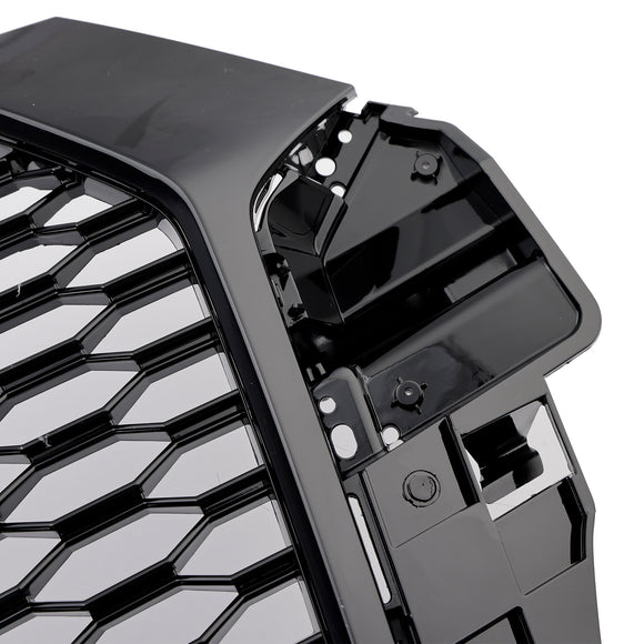 Audi Q3/SQ3 2016-2018 RSQ3-stijl honingraatgrill voorbumper vervangende zwarte grille met ring Embelm