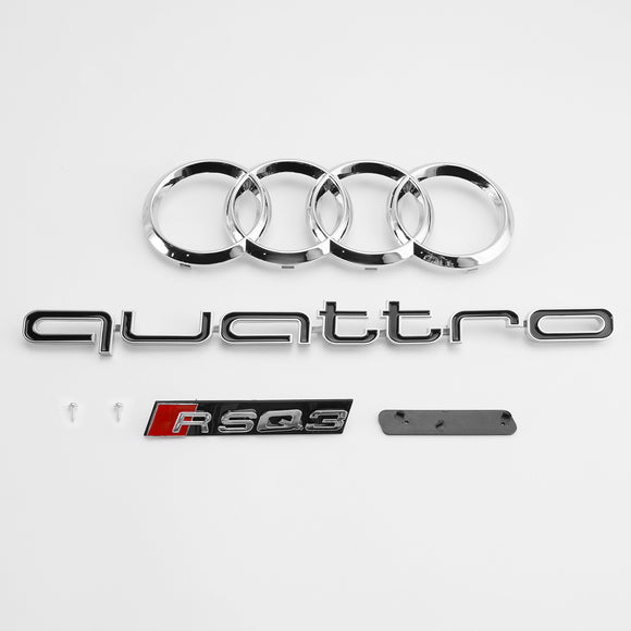 Audi Q3/SQ3 2016-2018 RSQ3-stijl honingraatgrill voorbumper vervangende zwarte grille met ring Embelm