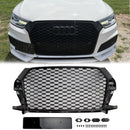 Audi Q3 / SQ3 2016-2018 Front Grill Upper Bumper Mesh RS Style Black Honeycomb Grille-3