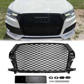Parrilla negra de repuesto para parachoques delantero estilo panal estilo Audi Q3/SQ3 RSQ3 2016-2018