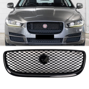 2015-2018 Jaguar XE Gloss Black Honeycomb Front Bumper Grille Grill