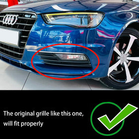 Audi A3 8V Sedan 2013-2016 Gloss Black Honeycomb Fog Light Grill Front Bumper Lower Covers Grille 8V5807681A9B9 8V5807682A9B9 - 0
