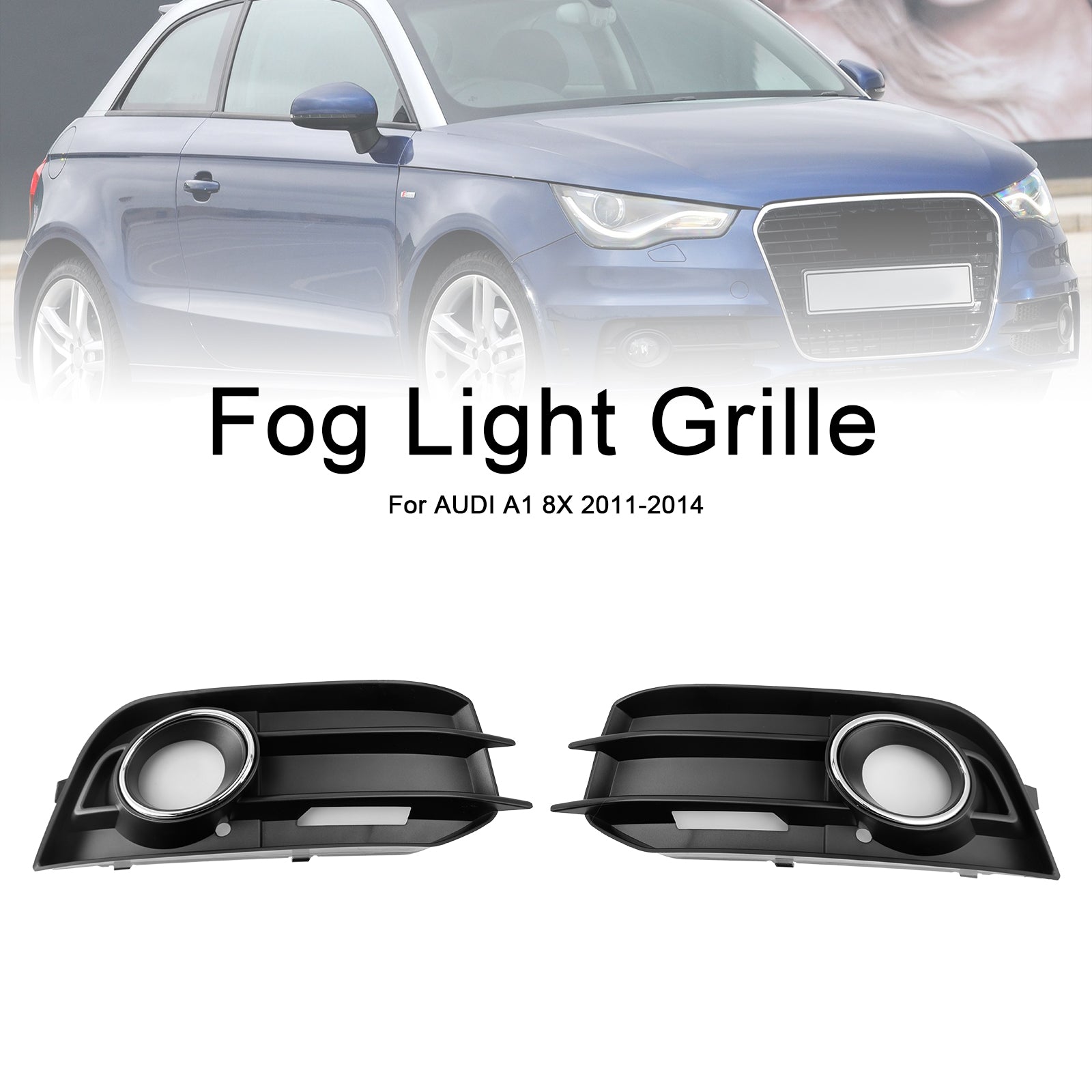 Audi A1 8X 2010-2014 Griglia fendinebbia paraurti anteriore a nido d'ape nera Griglia di copertura inferiore 8X0807681A 8X0807682A
