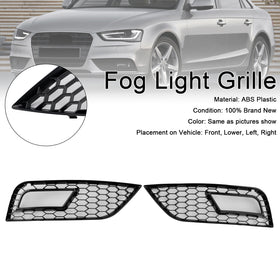 2013-2016 Audi A4 B8.5 calandre antibrouillard en nid d'abeille pare-chocs avant couvercle inférieur gril noir 8K0807681K 8K0807682K - 0