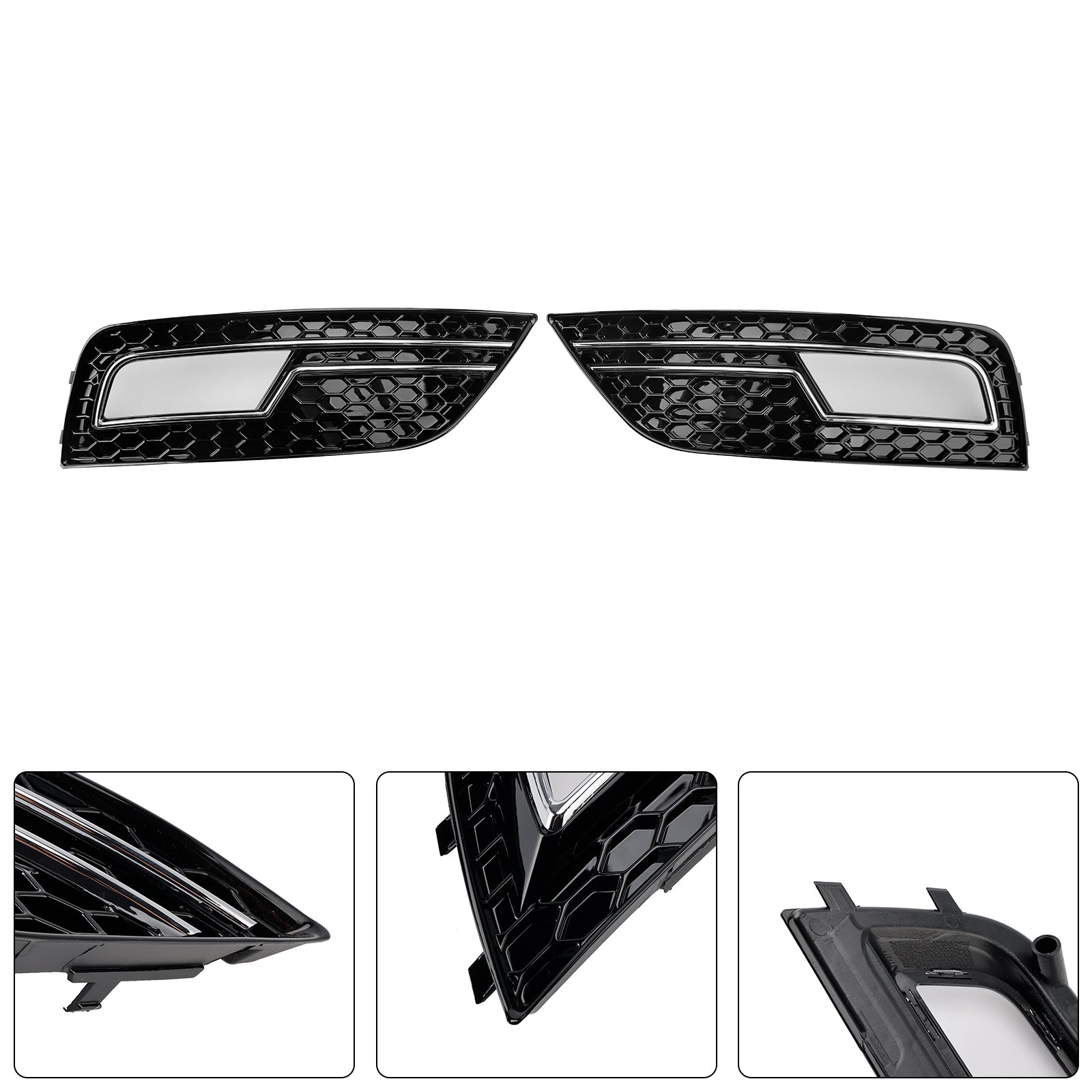 2013-2016 Audi A4 B8.5 Rejilla de luz antiniebla tipo panal parachoques delantero cubierta inferior parrilla negra 8K0807681K 8K0807682K